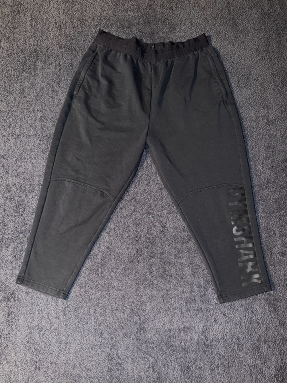 Gymshark Black Tapered Track Joggers with Side Logo